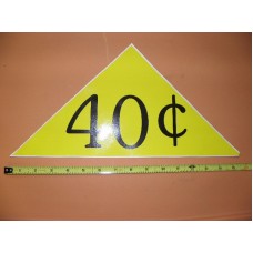 Large Yellow Price Triangle Vinyl Sticker 40¢